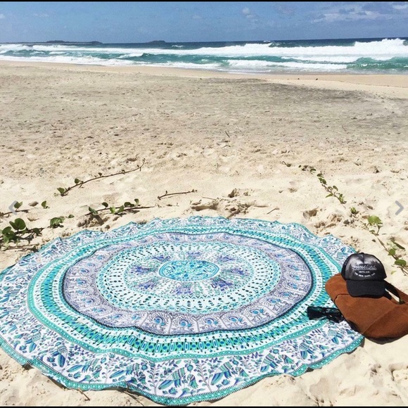 Host Pick! 🎉 Bohemian Beach Throw, Tablecloth & Cover in One Blue Combo & Teal - Picture 13 of 16